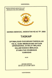 Optimalisasi Dukungan Pangkalan TNI AL Guna Mendukung Operasional Unsur-Unsur Gelar Dalam Rangka Melaksanakan Tugas TNI AL Guna Mendukung Satuan Operasional Di Selat Malaka Dalam Rangka Menjaga Stabilitas Keamanan Kawasan