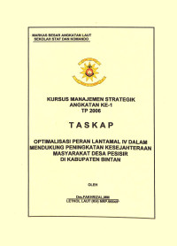 Optimalisasi Peran Lantamal Iv Dalam Mendukung Peningkatan Kesejahteraan Masyarakat Desa Pesisir Di Kabupaten Bintan