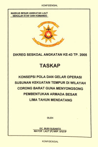 Konsepsi Pola Dan Gelar Operasi Susunan Kekuatan Tempur Di Wilayah Corong Barat Guna Menyongsong Pembentukan Armada Besar Lima Tahun Mendatang