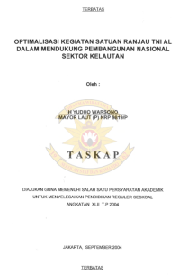 Optimalisasi Kegiatan Satuan Ranjau TNI AL Dalam Mendukung Pembangunan Nasional Sektor Kelautan