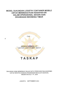 Model Dukungan Logistik Container Mobile Untuk Meningkatkan Kesiapan KRI Dalam Operasinal Sehari-hari Di Kawasan Indonesia Timur