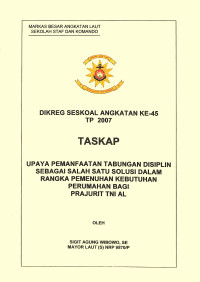 Upaya Pemanfataan Tabungan Disiplin Sebagai Salah Satu Solusi Dalam Rangka Pemenuhan Kebutuhan Perumahan Bagi Prajurit TNI AL