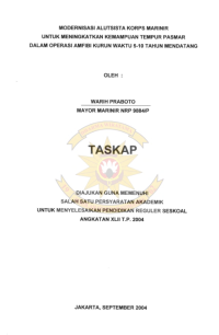 Modernisasi Alutsista KORPS Marinir Untuk Meningkatkan Kemampuan Tempur PASMAR Dalam Operasi Amfibi Kurun Waktu 5-10 Tahun Mendatang