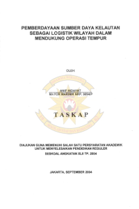 Pemberdayaan Sumber Daya Kelautan Sebagai Logistik Wilayah Dalam Mendukung Operasi Tempur