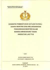 Konsepsi Pembentukan Satuan Patroli Udara Maritim Guna Melaksanakan Pengawasan Maritim Dalam Rangka Mendukung Tugas Angkatan Laut Fiji