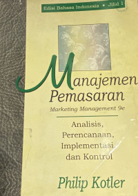 Manajemen Pemasaran Jil 1