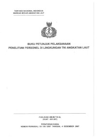 BUKU PETUNJUK PELAKSANAAN PENELlTIAN PERSONEL DI LINGKUNGAN TNI ANGKATAN LAUT