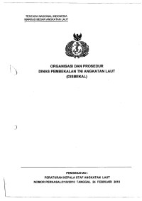 ORGANISASI DAN PROSEDUR DINAS PEMBEKALAN TNI ANGKATAN LAUT (DISBEKAL)