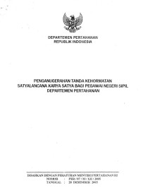 PENGANUGERAHAN TANDA KEHORMATAN SATYALANCANA KARYA SATYA BAGI PEGAWAI NEGERI SIPIL
DEPARTEMEN PERTAHANAN