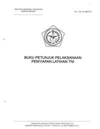 BUKU PETUNJUK PELAKSANAAN PENYIAPAN LATIHAN TNI