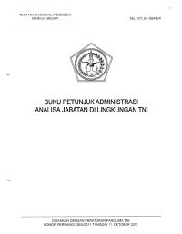 BUKU PETUNJUK ADMINISTRASI  ANALISA JABATAN DI LINGKUNGAN TNI