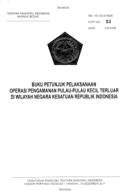 BUKU PETUNJUK PELAKSANAAN  OPERASI PENGAMANAN PULAU-PULAU KECIL TERLUAR
DI WILAYAH NEGARA KESATUAN REPUBLIK INDONESIA