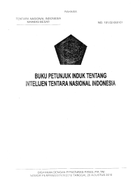 BUKU PETUNJUK INDUK TENTANG INTELIJEN TENTARA NASIONAL INDONESIA