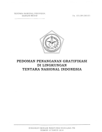 PEDOMAN PENANGANAN GRATIFIKASI DI LINGKUNGAN TENTARA NASIONAL INDONESIA