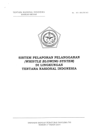 SISTEM PELAPORAN PELANGGARAN (WHISTLE BLOWING SYSTEM) 
DI LINGKUNGAN TENTARA NASIONAL INDONESIA