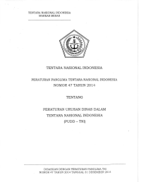 PERATURAN URUSAN DINAS DALAM TENTARA NASIONAL INDONESIA (PUDD -TNI)