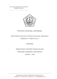 PERATURAN URUSAN DINAS DALAM TENTARA NASIONAL INDONESIA (PUDD-TNI)