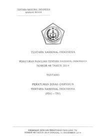 PERATURAN DINAS GARNISUN TENTARA NASIONAL INDONESIA (PDG-TNI)