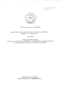 PEDOMAN PENYUSUNAN STANDAR OPERASIONAL PROSEDUR ANDIMISTRASI PEMERINTAHAN DI LINGKUNGAN TENTARA NASIONAL INDONESIA