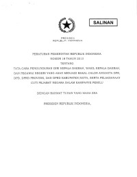 TATA CARA PENGUNDURAN DIR! KEPALA DAERAH, WAKIL KEPALA DAERAH, DAN PEGAWAI NEGERI YANG AKAN MENJADI SAKAL CALON ANGGOTA DPR,
DPD, DPRD PROVINS!, DAN DPRD KABUPATEN/KOTA, SERTA PELAKSANMN CUTI PEJABAT NEGARA DALAM KAMPANYE PEMILU