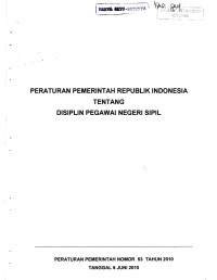 PERATURAN PEMERINTAH REPUBLIK INDONESIA TENTANG DISIPLIN PEGAWAI NEGERI SIPIL