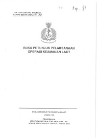 BUKU PETUNJUK PELAKSANAAN OPERASI KEAMANAN LAUT