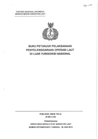 BUKU PETUNJUK PELAKSANAAN PENYELENGGARAAN OPERASI LAUT DI LUAR YURISDIKSI NASIONAL