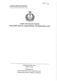 BUKU PETUNJUK TEKNIS INCLINING TEST DI LINGKUNGAN TNI ANGKATAN LAUT