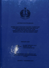 Optimalisasi Penyataan Dokumen Sumber Dan Dokumen Akuntansi Sumak BMN Melalui Aplikasi MICROSOFT EXCEL Guna Terwujudnya Pelayanan Dokumen Yang Benar Di LAFIAL DRS.MOCHAMAD KAMAL
