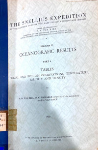 The Snellius Expedition: in the Easten part of the Easindian archipalago 1929-1930: Vol.II Oceanografic