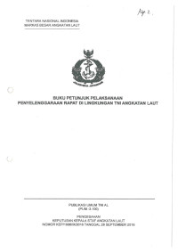 BUKU PETUNJUK PELAKSANAAN PENYELENGGARAAN RAPAT DI LINGKUNGAN TNI ANG KATAN LAUT